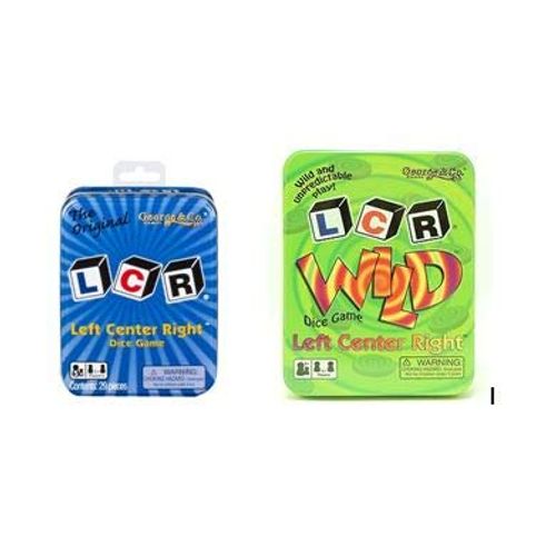 2 Pack, LCR Original in a Blue Tin & LCR Wild in a Green Tin Dice Game