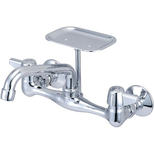 Central Brass 0048-TA Two Handle Wallmount Kitchen Faucet in Chrome