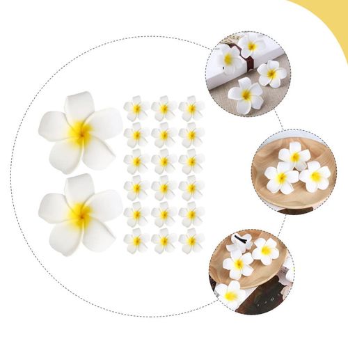 Pack of 20 Hawaiian Hair Clips, Artificial Plumeria Hair Clips, Hawaii Bohemian Style, Bridal Hair Clip, Orchid Headpiece for Beach Party, Flowers, Hair Accessories, 9 cm