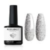 Modelones Spacewalk Silver Gel Nail Polish, 1 Pcs 15ml Soft Christmas Color Gel Nail Polish Soak Off LED Long Lasting French Manicure Essential Gel Nail Salon Design DIY at Home Gifts for Women