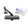 Black Barrier Free Adjustable Spring Power Size 1 to 4 Surface Mount Door Closer