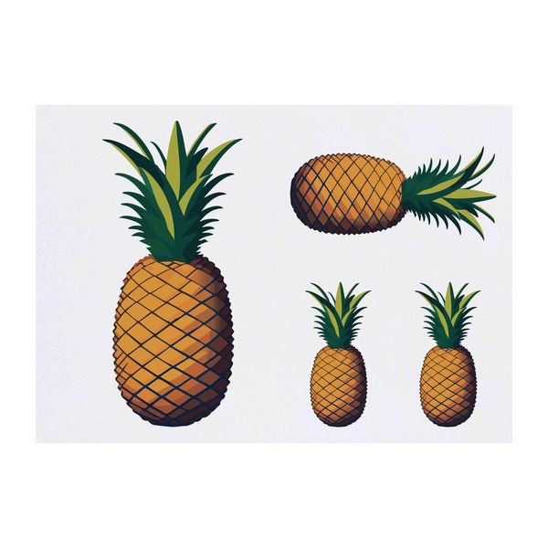 4 x 'Pineapple ' Temporary Tattoos (TO00074460)