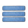 24" Commercial and Janitorial Microfiber Wet Mop Refill Pads for Flat Microfiber Mop Frames (3 Pack, Blue)