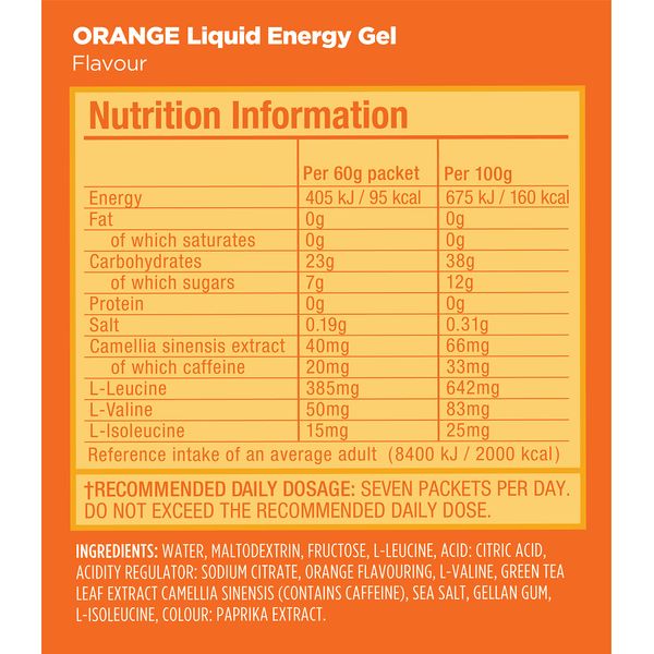 GU Energy Liquid Gels - 4 x 60g Gel Taster Pack - Sports Energy Gels for Running, Cycling, Triathlon (Orange)