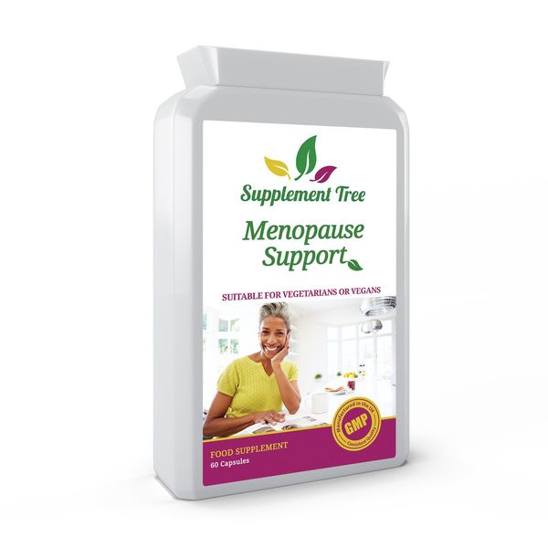 Menopause Support 60 Capsules - Natural Supplement for Women Includes Sage Leaf, Red Clover, SOYA Isoflavones, Nutrients, Vitamins & Minerals - UK Manufactured, Vegans & Vegetarians Friendly