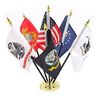 Military Armed Forces 5 Branch Service Miniature Flag Desk Set