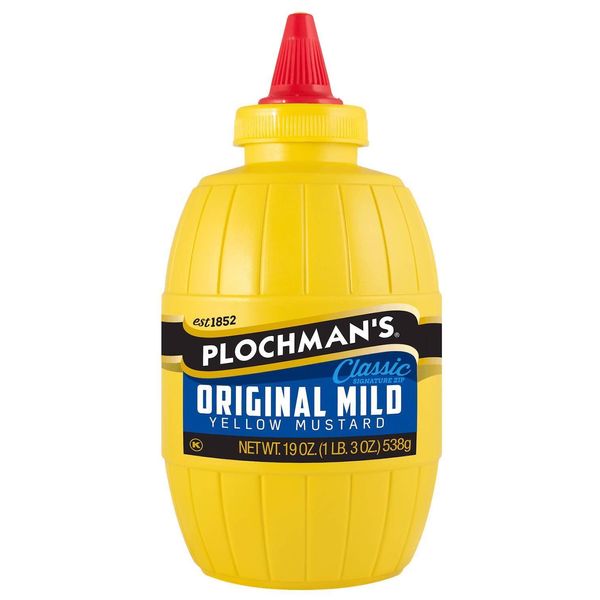 tPlochman, Mild Yellow Mustard, 19 oz, Classic Squeeze Barrel