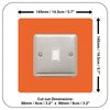 Single Light Switch Surround | Square | Acrylic Back Panel or Finger Plate | Plug, Font Colour:Orange