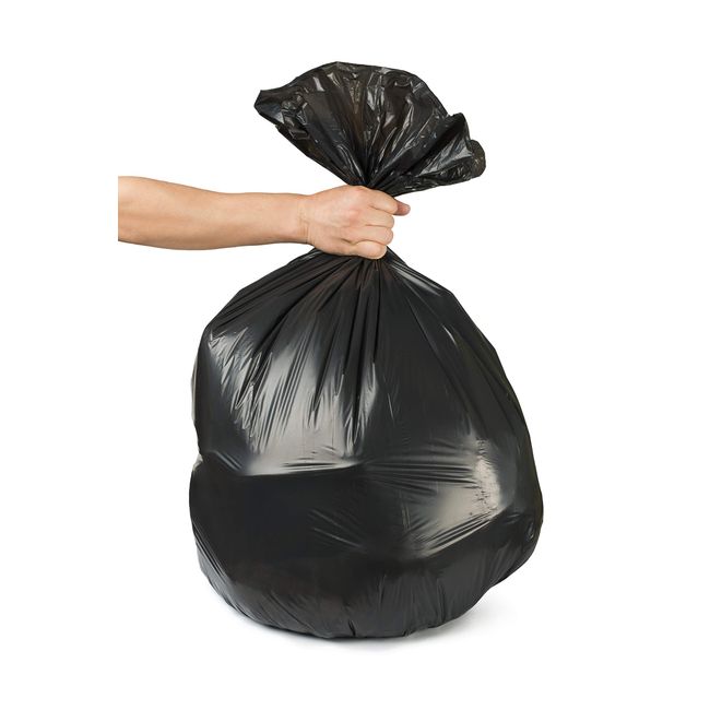 3 mil Black Contractor Garbage Bags With Flap 32 ct