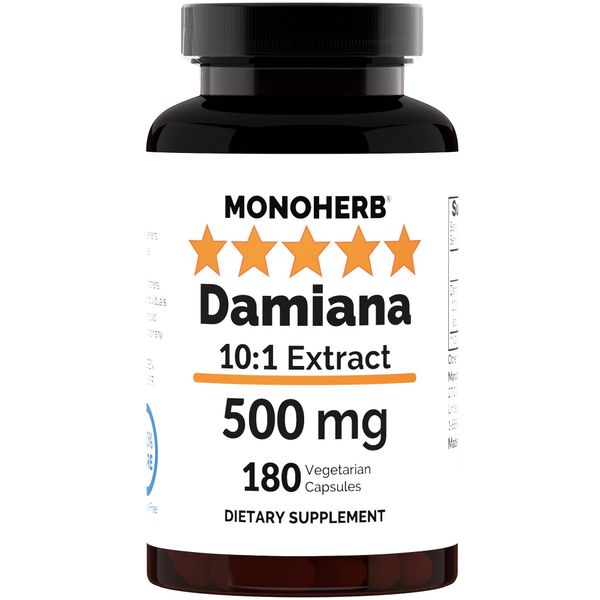 MONOHERB Damiana Extract 500 mg - 180 Capsules