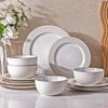 Ceramic Dinnerware Sets, Embossed Elegant Stoneware Plates and Bowls Sets, House