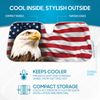 US Eagle American Flag Car Sun Shade - Reflective Folding Windshield Sunshade
