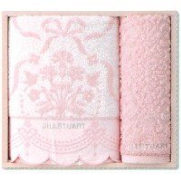 JILLSTUART 58-3109350 Sweet Blossom Gift (Wash Towel x 1, Bath Towel x 1)