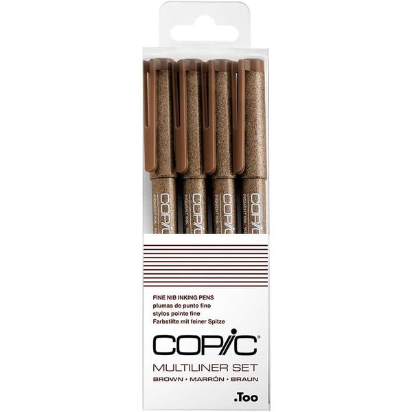 Copic Marker Multi Liner 4 Piece, Brown Set