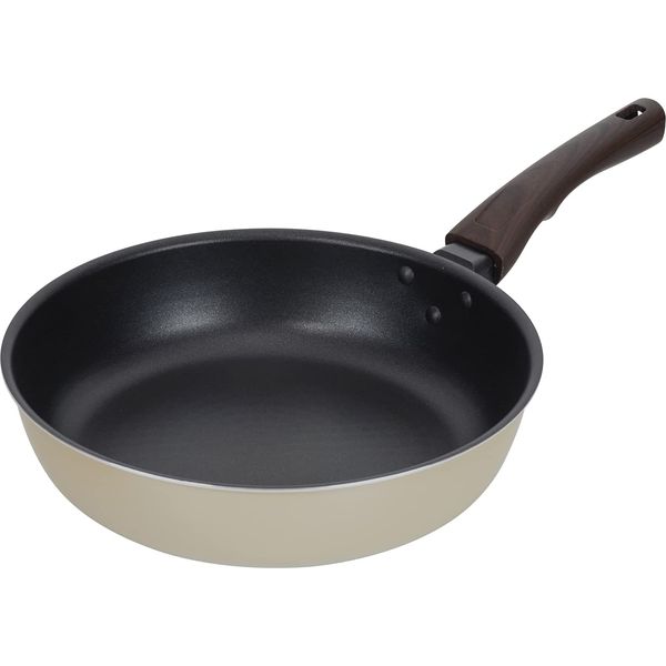 Wahei Freiz Dia-Ecru RB-2667 Little Deep Frying Pan, 10.2 inches (26 cm), Compatible with Induction and Gas Fires, Diamond Coat