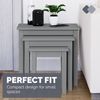 OSD 3 Nest of Tables Grey Solid Wood