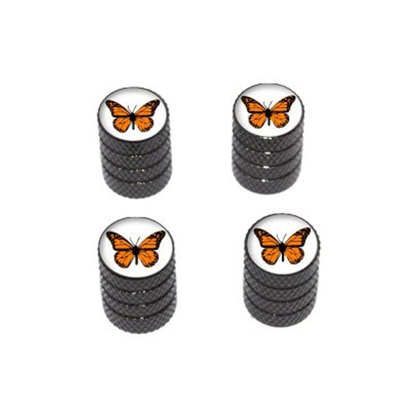 Monarch Butterfly - Tire Rim Valve Stem Caps - Black