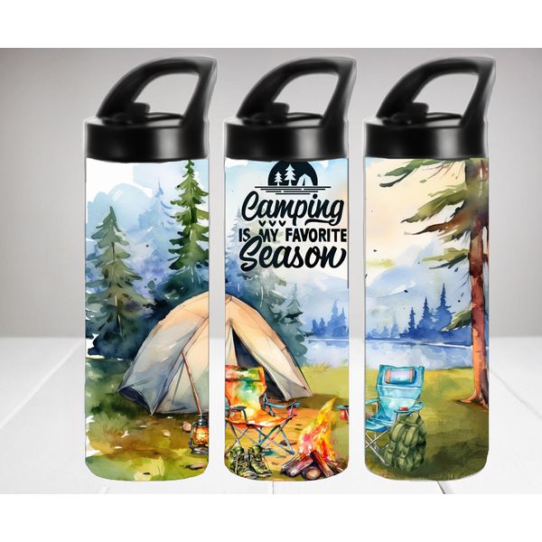 Camping Is My Favorite Season 20 oz Stainless Steel Insulated Water Bottle