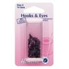 Hemline H401.0 Black/Brass Rust Proof Hook/Eyes Size 0 14 Sets in a Plastic Box by Hemline