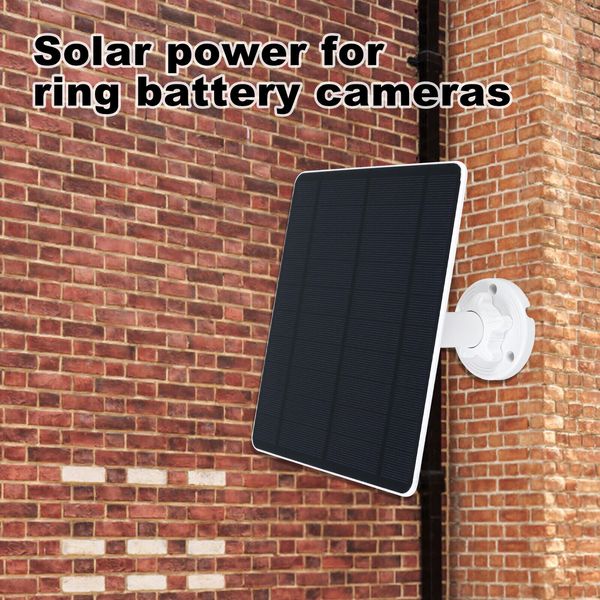 Solar Panel for DC 5V Security Camera 5W Camera Solar Panel Charger IP65♯☽