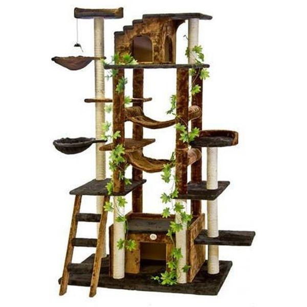 Go Pet Club F2090 77 in. Brown-Black Cat Tree Condo Furniture