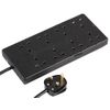 PRO ELEC PEL01375 8 Gang Extension Lead 2m, Black