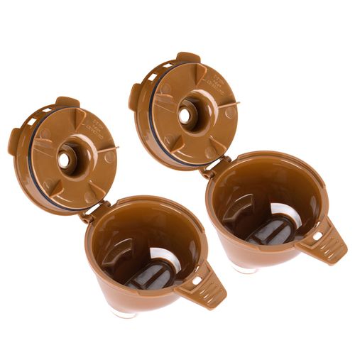 2-Pack Single Serve Ground coffee Brew Basket for Hamilton beach flexbrew Coffee Maker Models 49957 49974 49976 49979 49957 49954 49947 49940 49950 49966 49968 Reusable Filter Part- Brown