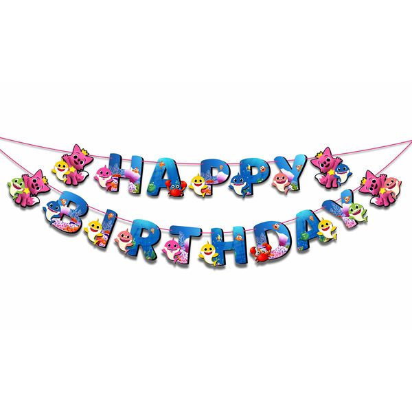 Seyal® Bby Shrk Happy Birthday Banner
