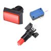 uxcell Game Push Button 49x33 Rectangle12V LED Illuminated Push Button Switch with Micro Switch for Arcade Video Games Red 1pcs