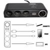 2022 USB Car Charger Cigarette Lighter Socket 4-Way 12V Splitter Power Adapter