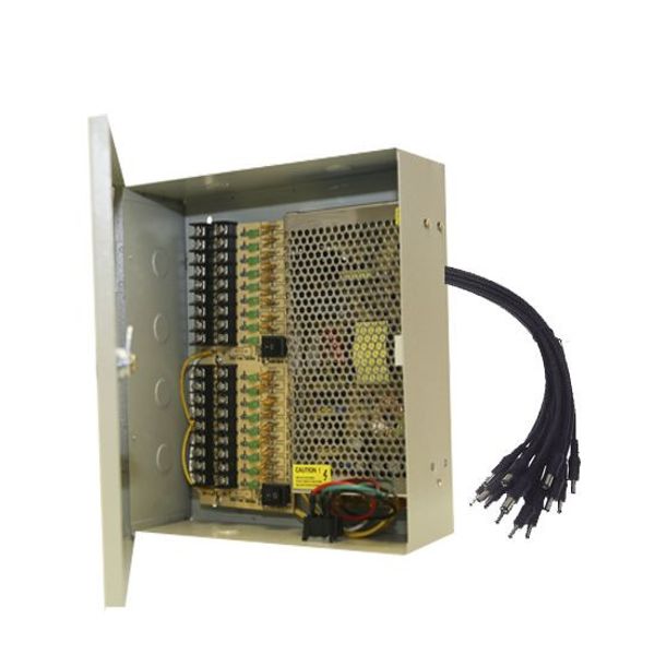 16 CH AC DC Power Supply Box CCTV CCD Camera 18 Port 12V DC AUTO RESET