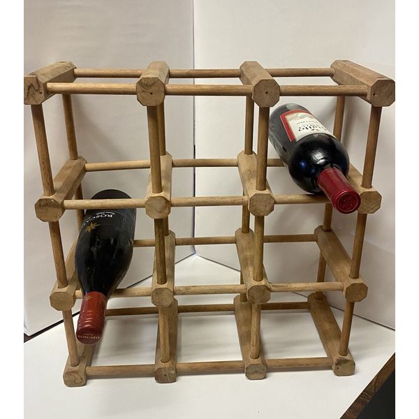 Wood Wine Rack Holds 9 Bottles. Of Your Favorite Wine. For Family And Friends.