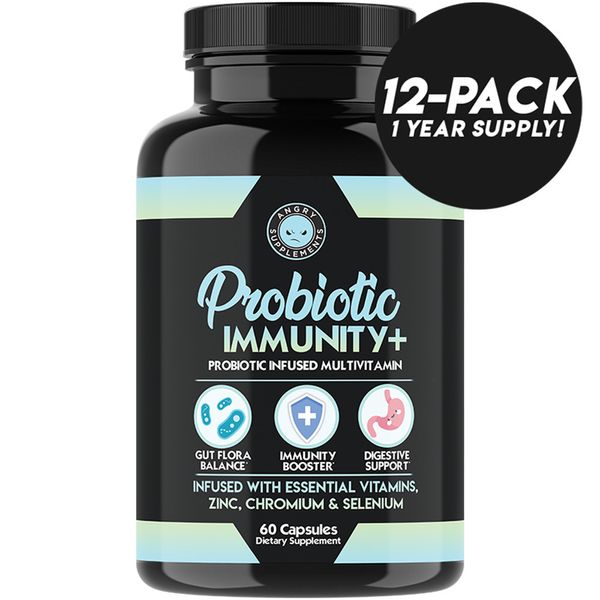 Probiotic Immunity + Vitamin C, E, D3, Zinc Immune & Digestive Support 12Pk