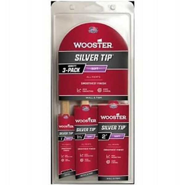 PAINT BRUSH SLVRTIP 3PK