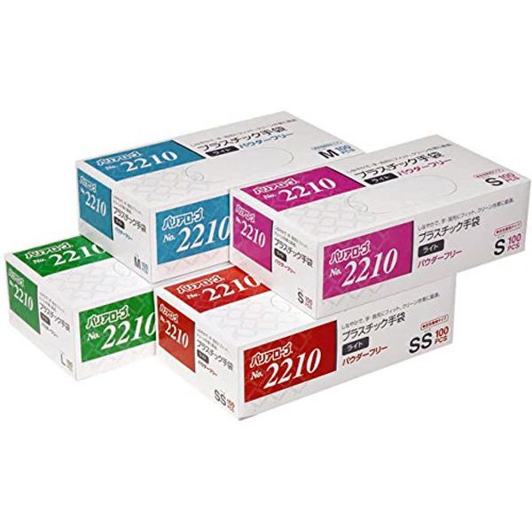 Libre Barrier Robe No.2210 Plastic Gloves Light PF M Size (100 Sheets x 20 Boxes) 1 Case