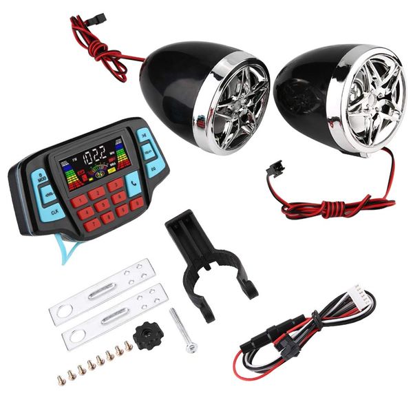 MP3 Player with Speaker, Tbest Motorcycle Speaker, Motorcycle Music System 12 V, Motorcycle or Motorcycle MP3 Player, Waterproof Motorcycle BT MP3 Player Motorcycle Stereo Speaker System USB TF Card