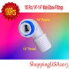 100 Pc 1/4"-1/4" Male Thread Elbow Fitting Connector Adapter Push In Undersink