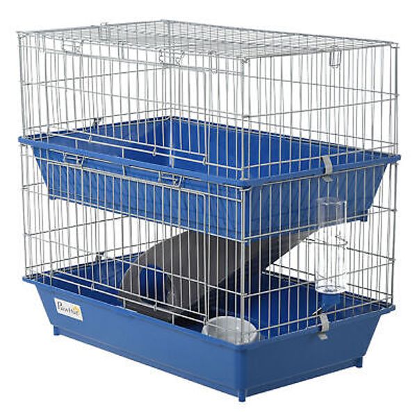 2-Tier Small Animal Cage Pet Mink Chinchilla Hutch Pet Play House