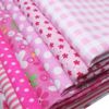 Qililandiy 7pcs Large Size Assorted Patterns Fabric Material for Patchwork Quilting 50 * 50cm (Pink)
