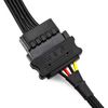 CRJ SATA Power Extension Cable with High Density Black Sleeving 12"