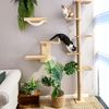 Tall Cat Tree, 5 Tier Floor to Ceiling Cat Tower, Wall-Mounted Cat Scratching Po