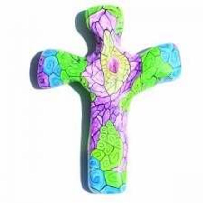 Calypso Studios Inc. Cross - Comforting Clay - Kaleidoscope (5")