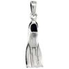 Sterling Silver Scuba Diving Fin Pendant, 1 1/8 inch Tall