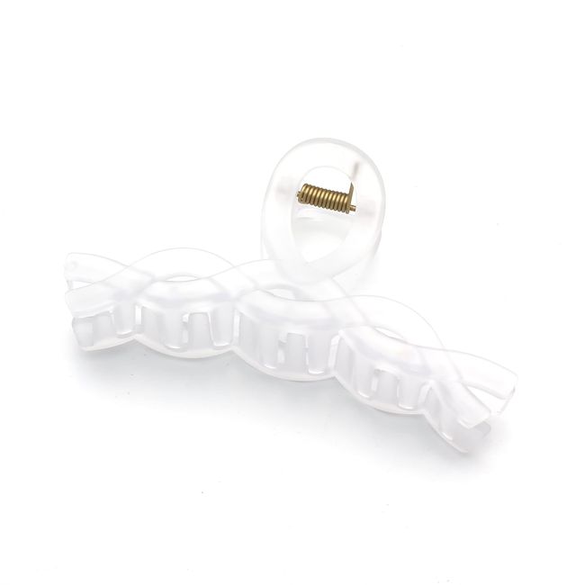 QinGoo Hair Claw Hair Claw Hair Clip, Hair Accessory, Resin, 4.5 inches (11.5 cm), Cute, Stylish, Korean (Clear)