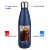 SUNWILL Water Bottle, Insulated Stainless Steel Sports Bottle 500ml, Reusable Vacuum Thermal Water Flask, Double Wall, Powder Coated Navy Blue for Hot and Cold Drinks