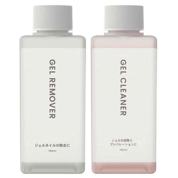 Minenail Gel Cleaner & Remover Set, 3.4 fl oz (100 ml) Each, Made in Japan (Registered Cosmetics), Gel Nail Off Prepalation Gel Nail Kit Set, Made in Japan