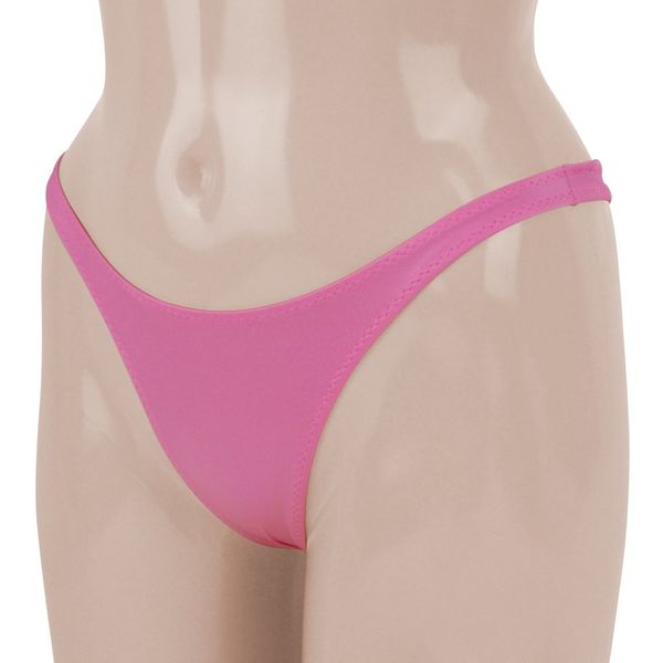 Wet Fabric Stretch V-Line Thong Rose