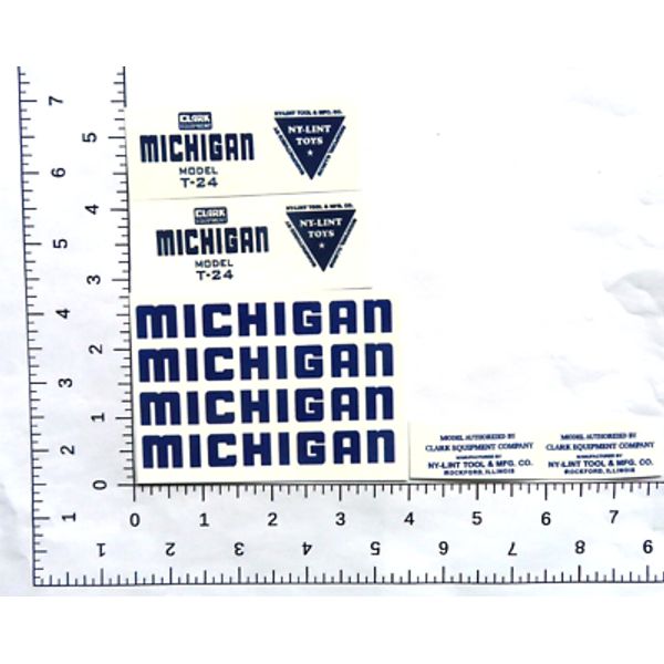 water slide decal set for Nylint Michigan Crane in blue w/tracking