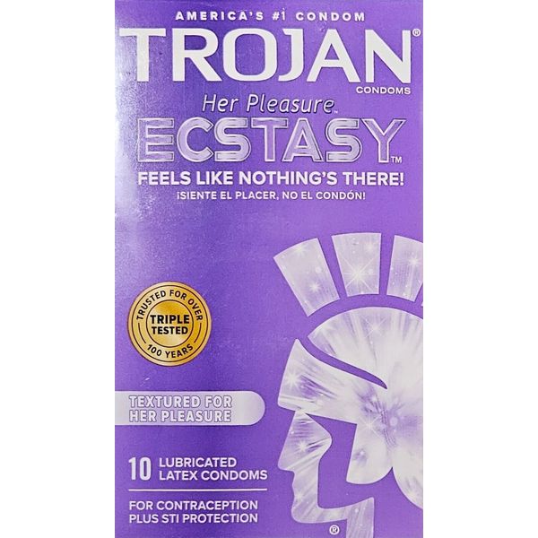 Trojan Ecstasy Her Pleasure Condoms 10ct  6/2025