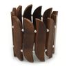 Avalaya Wide Brown Wood Flex Bracelet - 18cm L